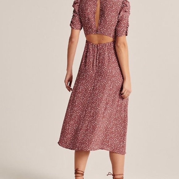 Abercrombie & Fitch | Dresses | Abercrombie Cinched Sleeve Midi Dress Nwt | Poshmark